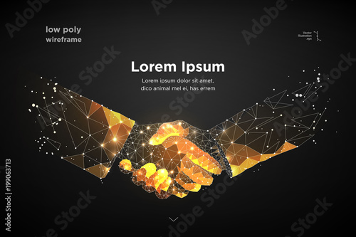 handshake. Blockchain.  vector