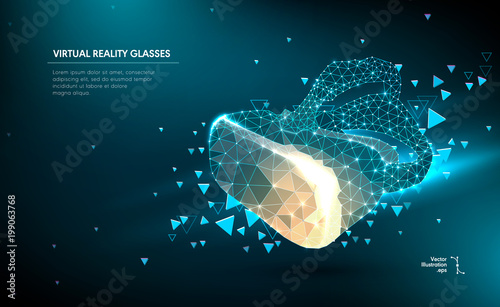 Low poly virtual reality helmet