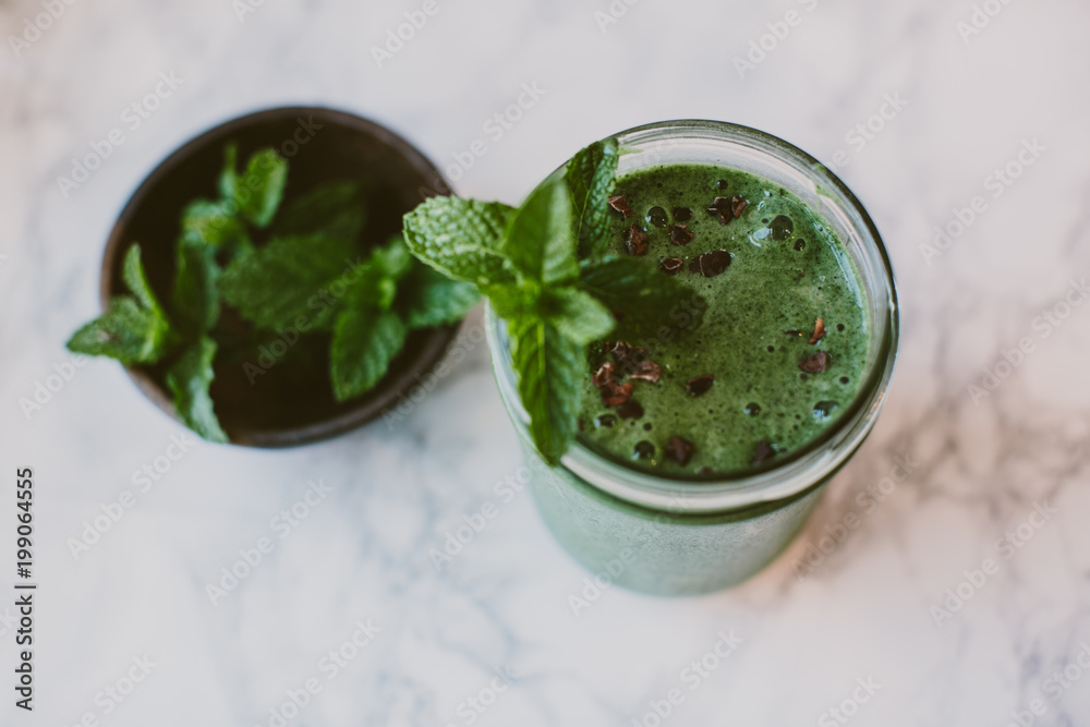 green smoothie with mint green smoothie with mint