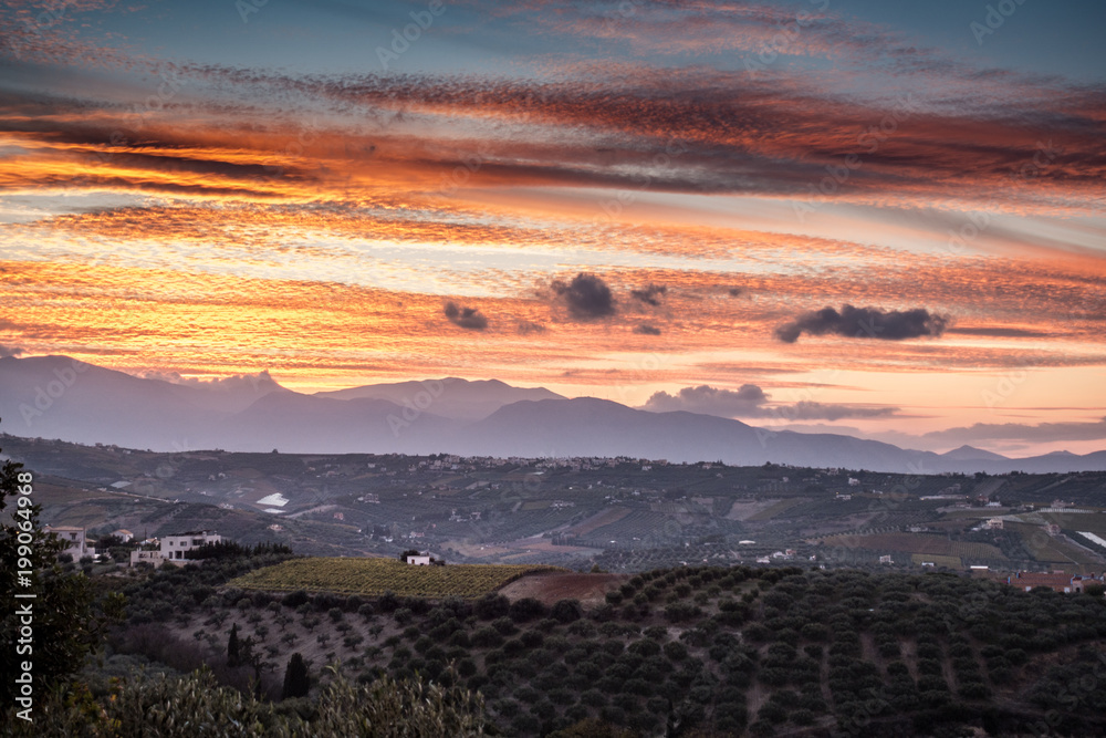 Obraz premium Landscape at dusk, Greece