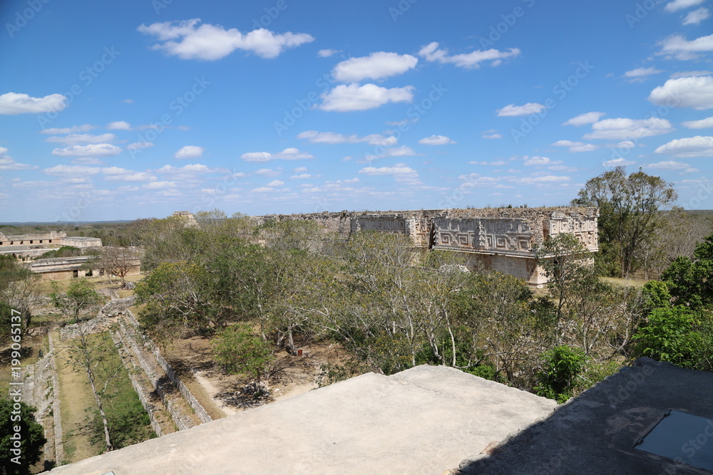 The main pyramid of the magnificent Uxmal offers stunning views of the neighboring buildings