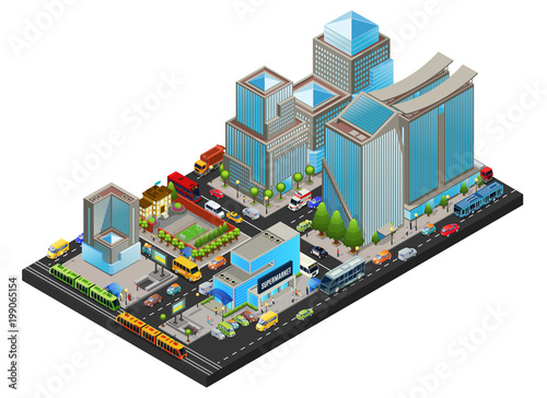 Isometric Modern Cityscape Concept