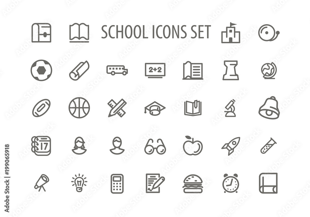 Back To School Icons Set Back To School Icons Set