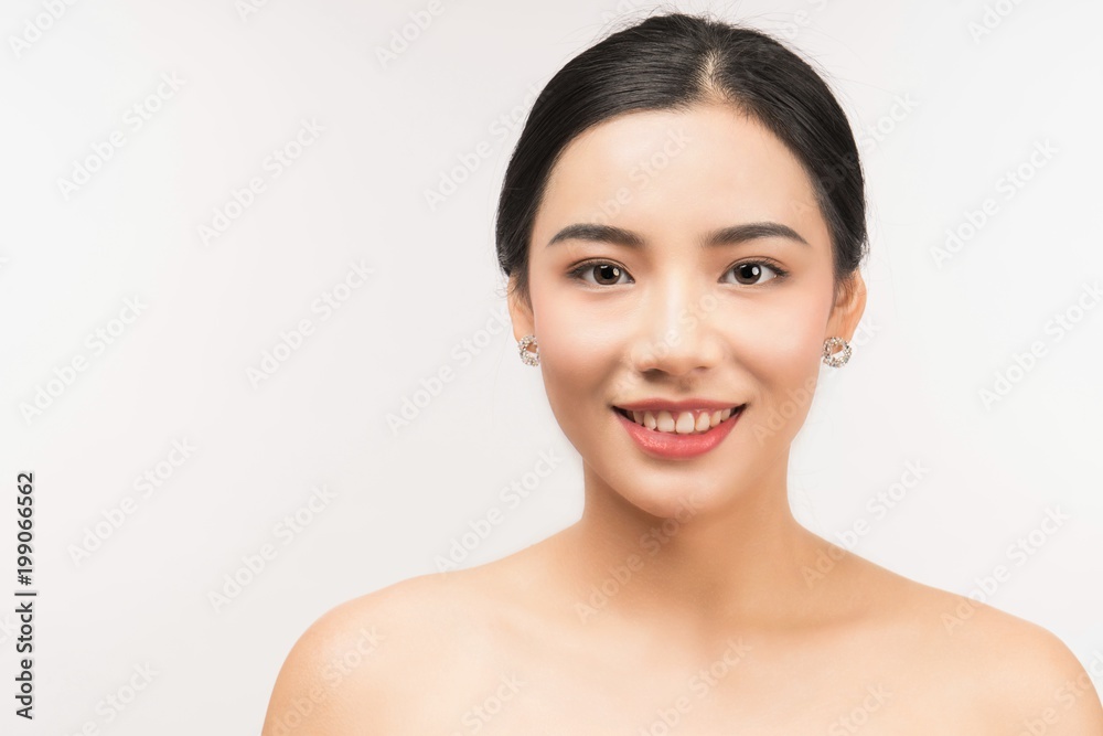 Beautiful Young asian Woman face portrait, Isolated on white background Beautiful Young asian Woman face portrait, Isolated on white background