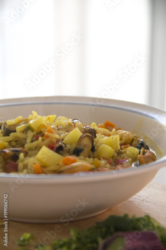 Paella en plato 