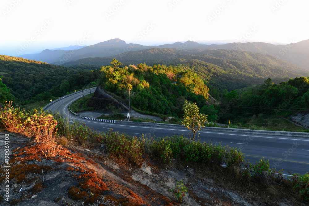 Fototapeta premium landscape nature Beautiful scenery Morning refreshing Doi Inthanon Chiang Mai Thailand