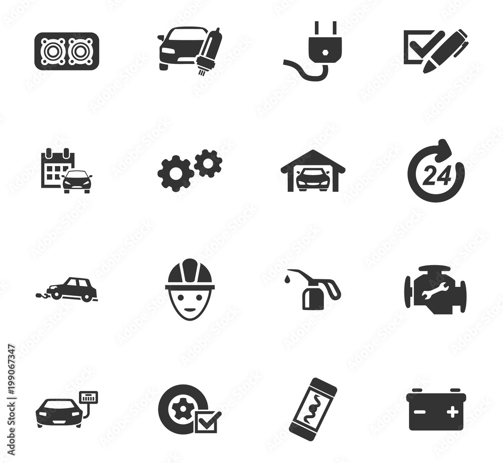 Auto icons set Auto icons set