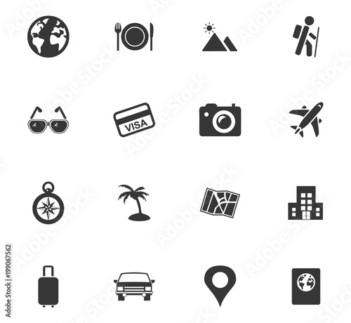 Travel icons set