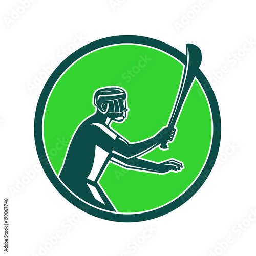 Hurling Player Icon Retro