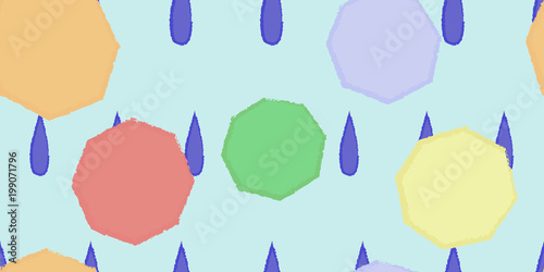 雨と傘　シームレス