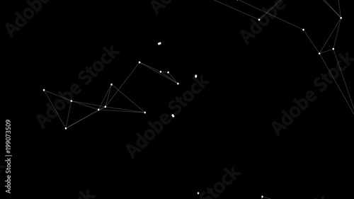 Loopable blockchain technology network futuristic abstract background with transparent alpha channel. Global cryptocurrency blockchain business banner concept. 4K seamless loop video footage animation