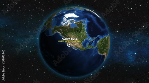 CALIFORNIA - USA Map Zoom photo