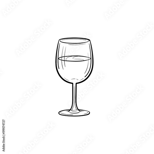 Wine glass hand drawn outline doodle icon. Vector sketch illustration of wine glass for print, web, mobile and infographics isolated on white background.