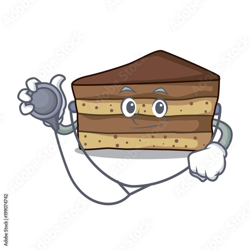 Doctor tiramisu character cartoon style