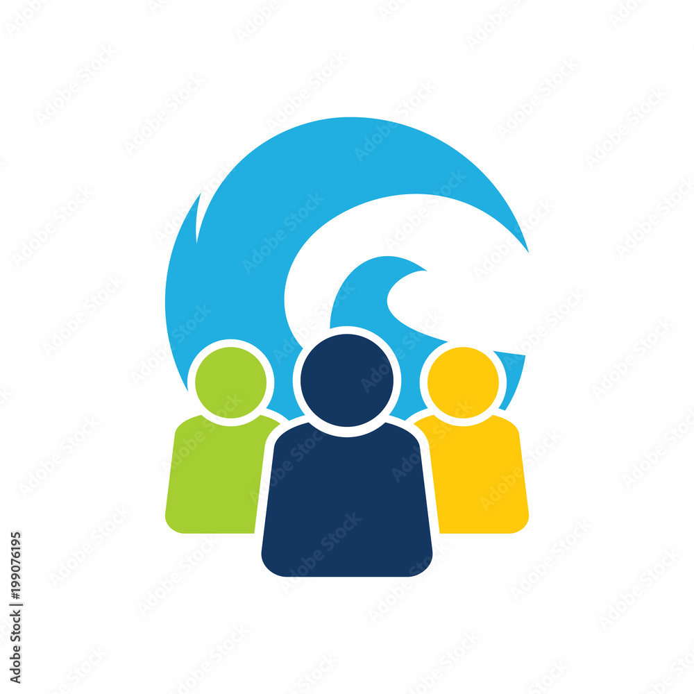 Wave Group Logo Icon Design