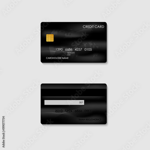 Realistic vector design for credit card in Black concept, Vector, Illustration