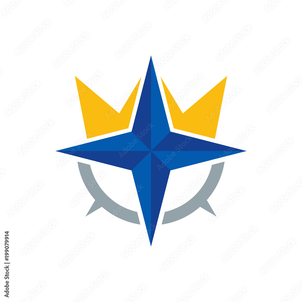 Obraz premium King Compass Logo Icon Design