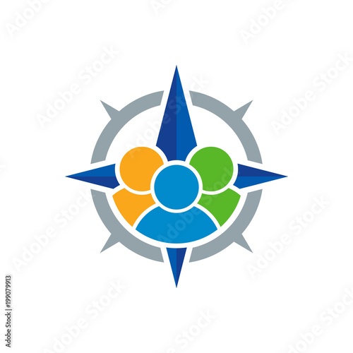 People Compass Logo Icon Design