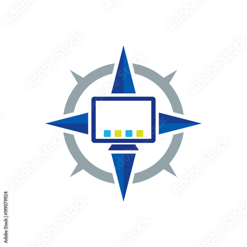 Computer Compass Logo Icon Design