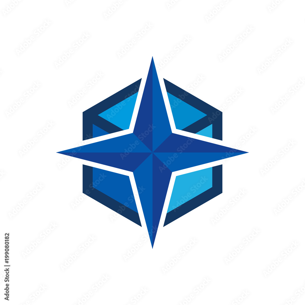 Obraz premium Box Compass Logo Icon Design