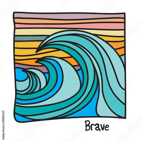 Oceanic beach, surfer poster