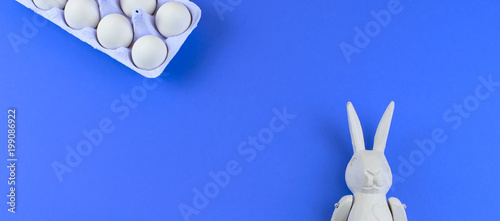 Banner Easter accessories for ultraviolet background.