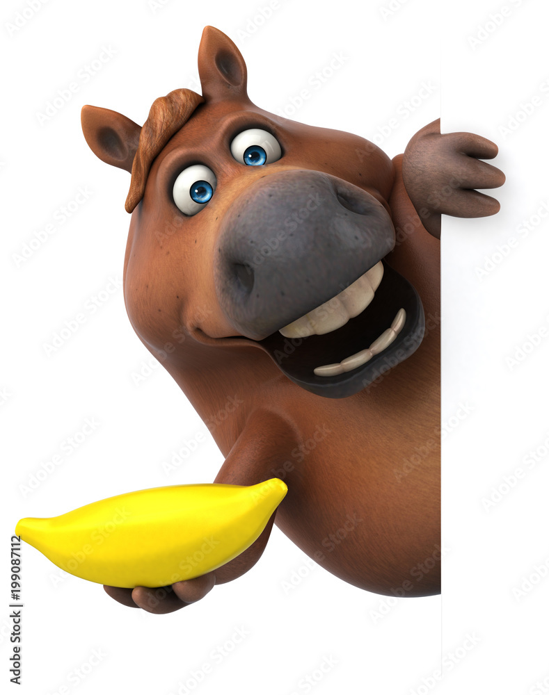 Naklejka premium Fun horse - 3D Illustration
