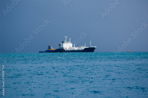 Oil Tanker  Barge  on the High Seas