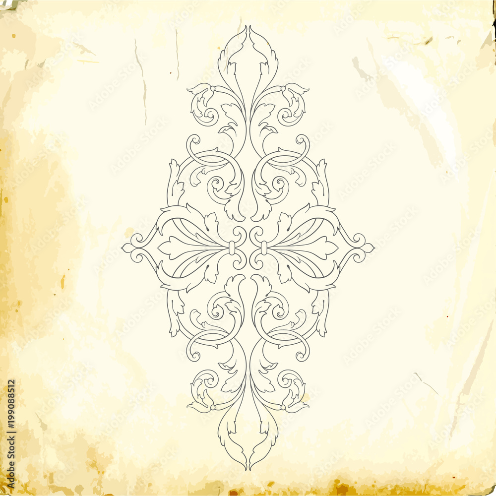 Fototapeta premium Vector baroque of vintage elements for design. 