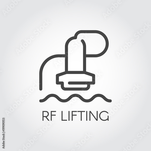 RF lifting concept icon. Beauty and cosmetology treatment. Correction, rejuvenation skin procedure. Anti-aging prophylactic theme. Skincare therapy label. Vector illustration of cosmetic series