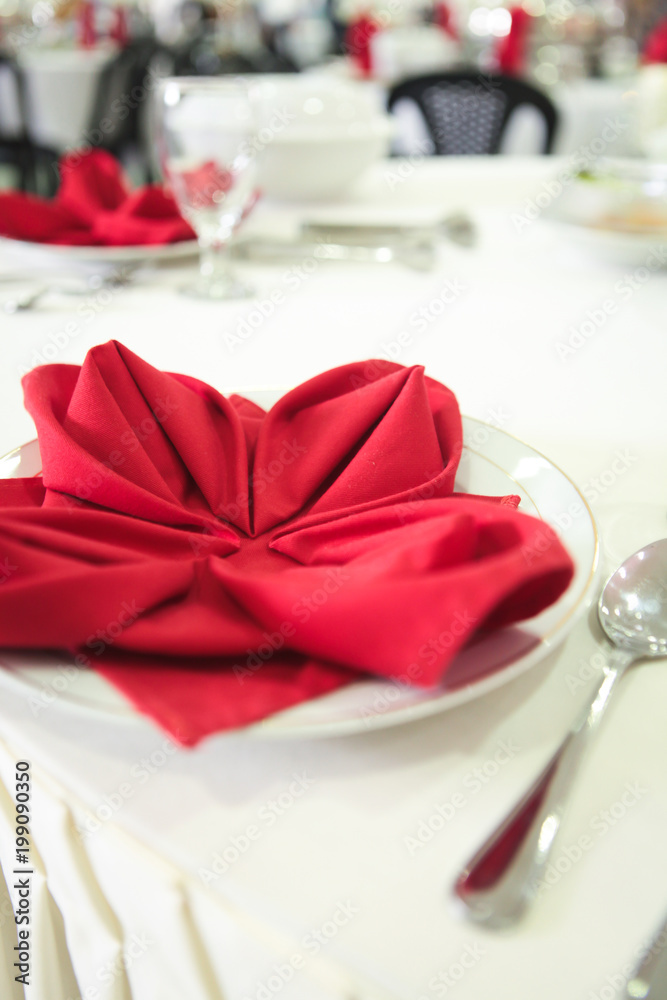 Table set for an event party or wedding reception. Wedding Decorations. Selective focus. Table set for an event party or wedding reception. Wedding Decorations. Selective focus.