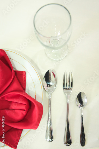 Table set for an event party or wedding reception. Wedding Decorations. Selective focus.