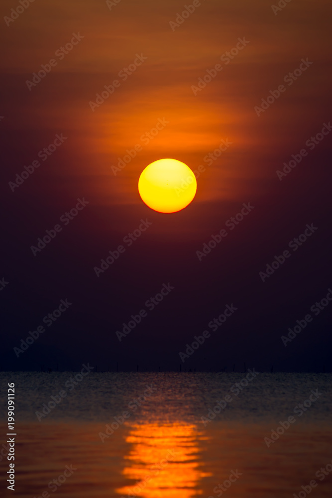 Sunset sky on the lake