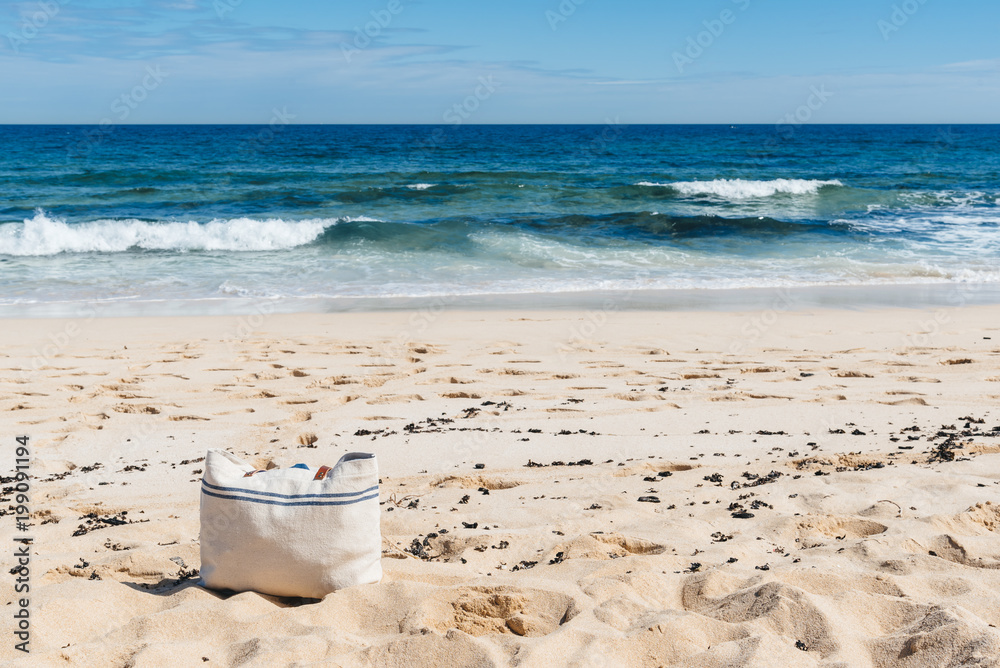 Scenic view of sea and desert landscape Scenic view of sea and desert landscape