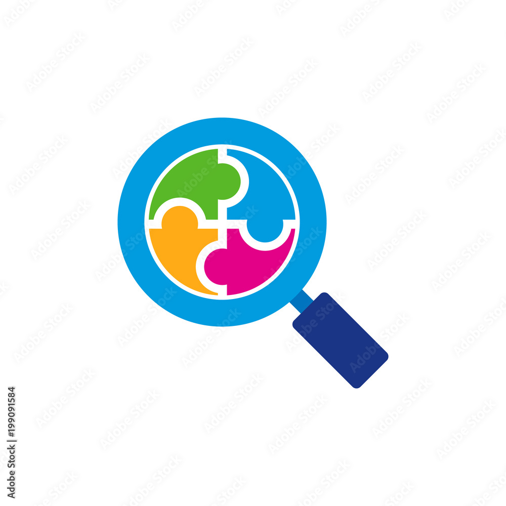 Puzzle Search Logo Icon Design Puzzle Search Logo Icon Design