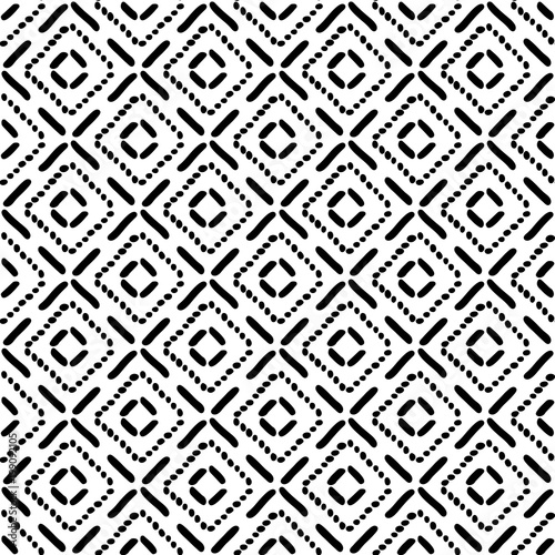 Black and White Seamless Ethnic Pattern. Tribal