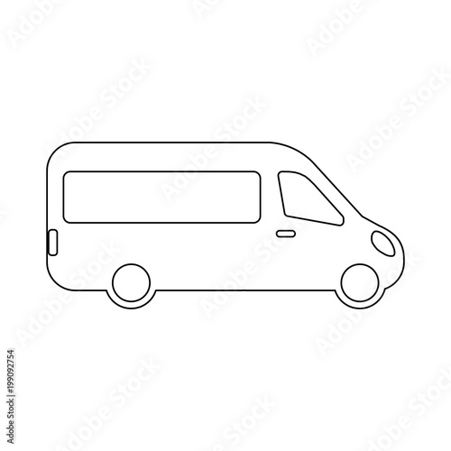 airport shuttle minivan, shuttle bus. flat design