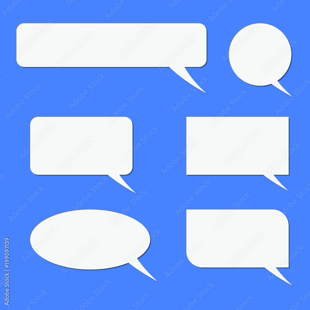 Vector set of speech bubbles. Blank empty white speech bubbles. Vector set of speech bubbles. Blank empty white speech bubbles.