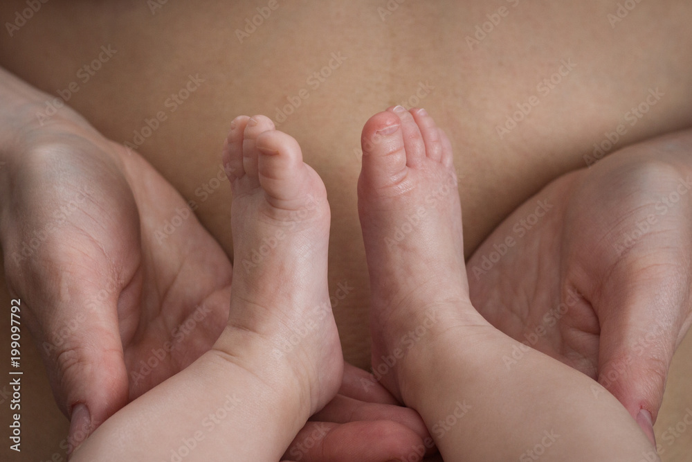 The legs of the baby on my mother's belly The legs of the baby on my mother's belly