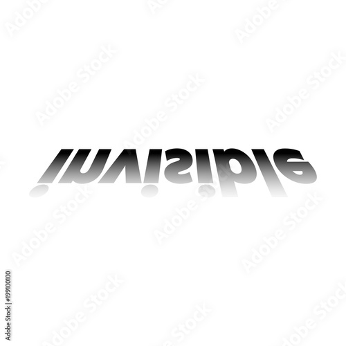 Logotipo reflejo texto invisible en fondo blanco
