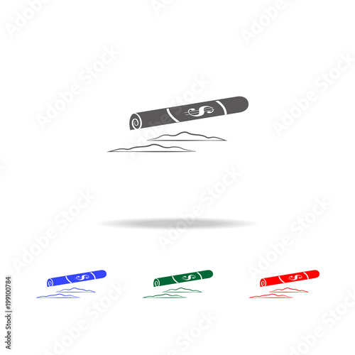 Cocaine line and rolled dollar icon. Elements of human weakness and addiction multi colored icons. Premium quality graphic design icon. Simple icon for websites, web design, mobile