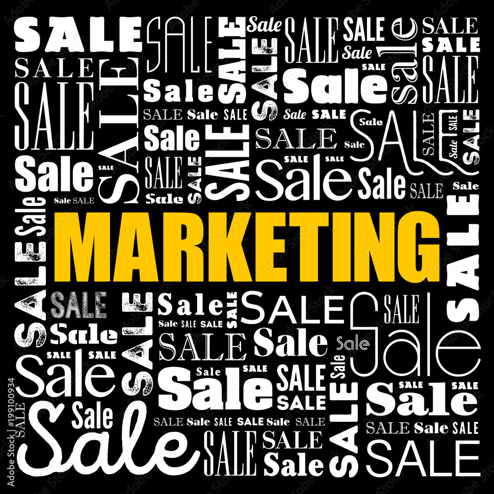 Obraz premium Marketing word cloud collage, business concept background