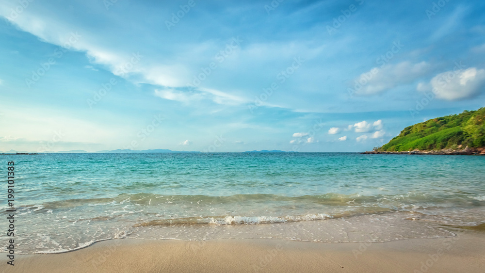 Fototapeta premium beach at Island in Thailand with blue sky.