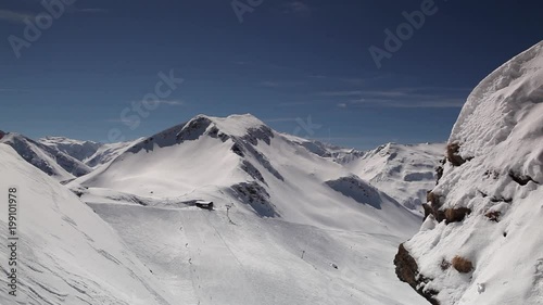 Winter scenery in the ski resort, Bad Hofgastein, Austria. Panorama picture photo