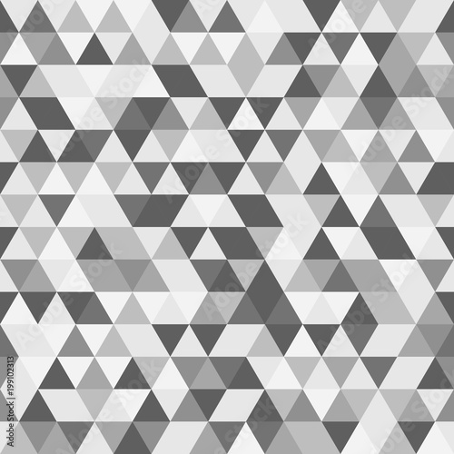 Geometric vector pattern with gray and white triangles. Geometric modern ornament. Seamless abstract background