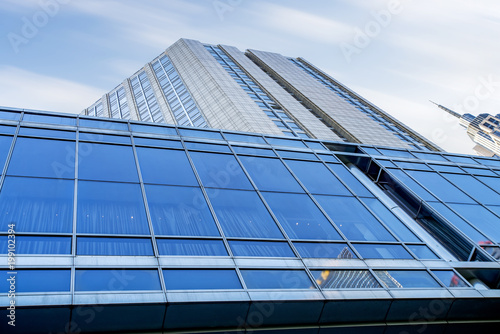 The architectural landscape of the commercial building in the city center of the city photo