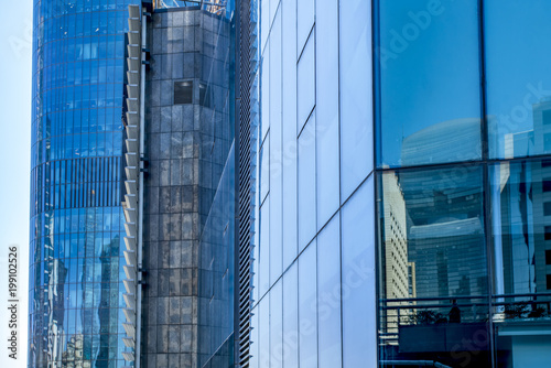 The architectural landscape of the commercial building in the city center of the city photo