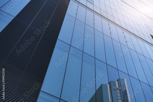 The architectural landscape of the commercial building in the city center of the city photo