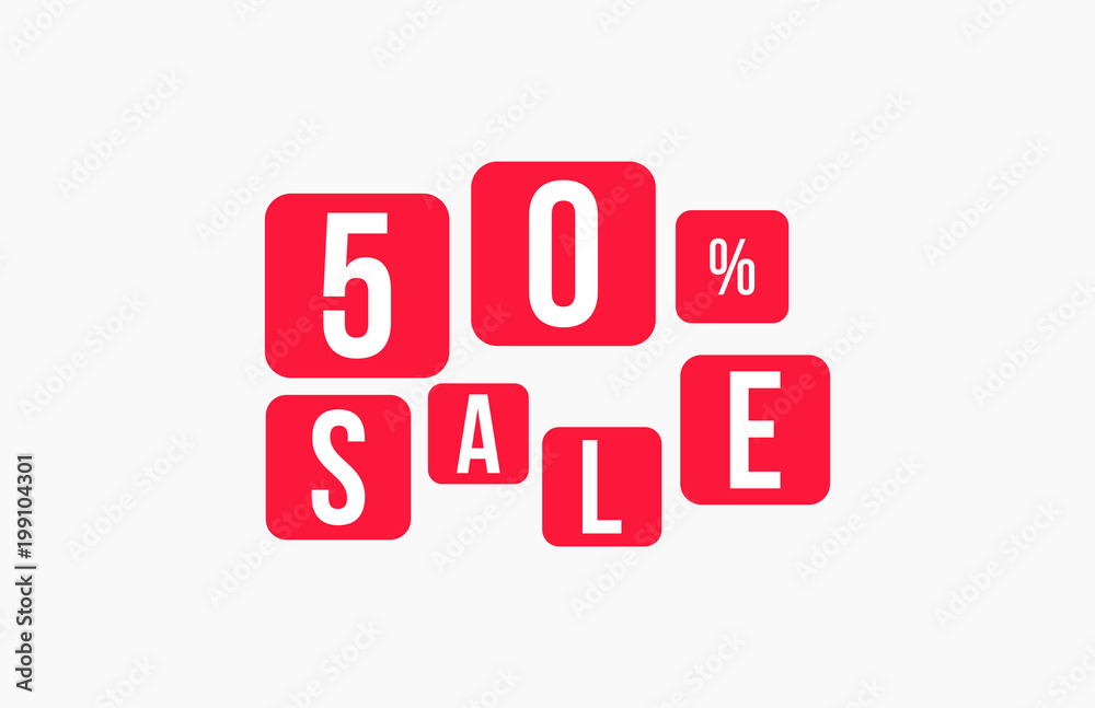 50 Percent SALE Discount Price Offer Sign 50 Percent SALE Discount Price Offer Sign