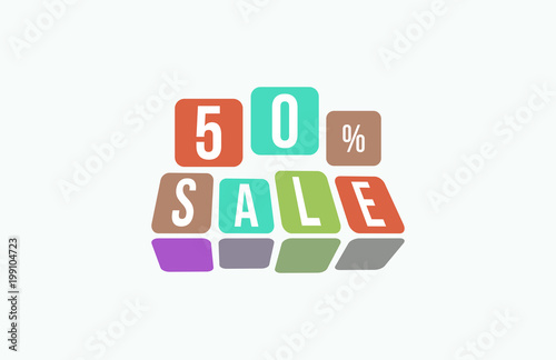 50 Percent SALE Discount Price Offer Sign © vector image